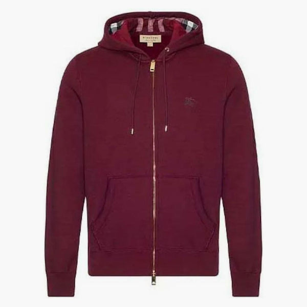 Burberry Fleece Lined Hooded Jacket Burgundy