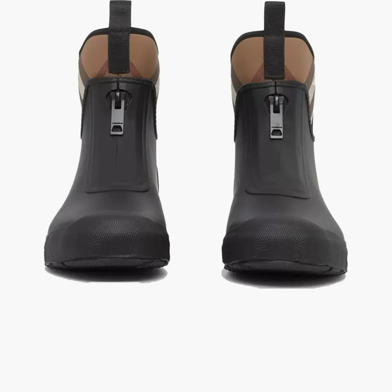 Burberry Flinton Rain Boots Black Brown Rubber (men's)
