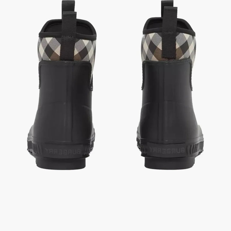 Burberry Flinton Rain Boots Black Brown Rubber (men's)
