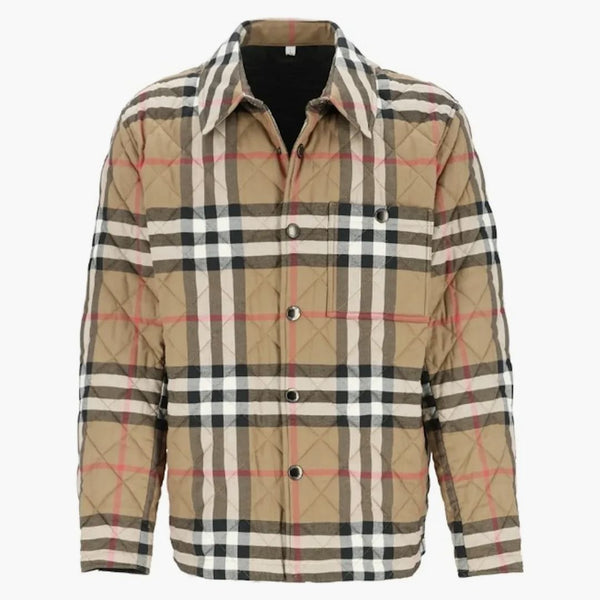 Prošívaná bunda Burberry Forres Diamond Taupe Brown
