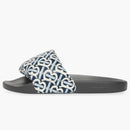 Burberry Furley Tb Flock Slides White Navy Leather (women's)