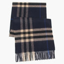 Burberry Giant Check Cashmere Scarf Indigo/Mid Camel