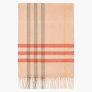 Burberry Giant Check Cashmere Scarf Teacup