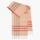 Burberry Giant Check Cashmere Scarf Teacup