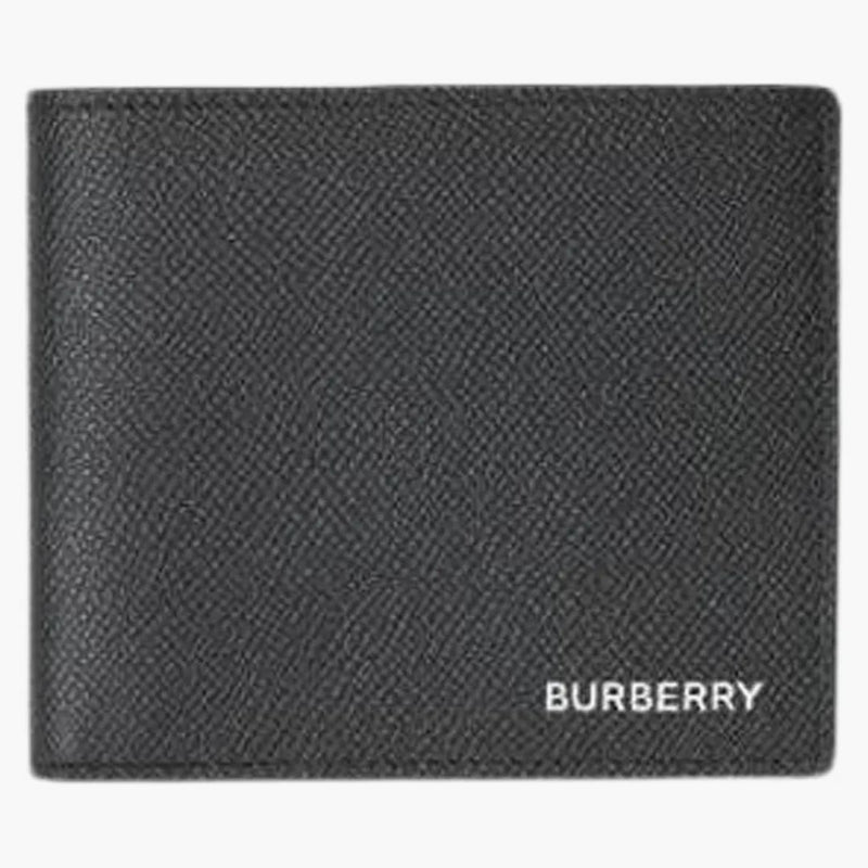 Burberry Grainy Leather International Bifold Worhatet Nero