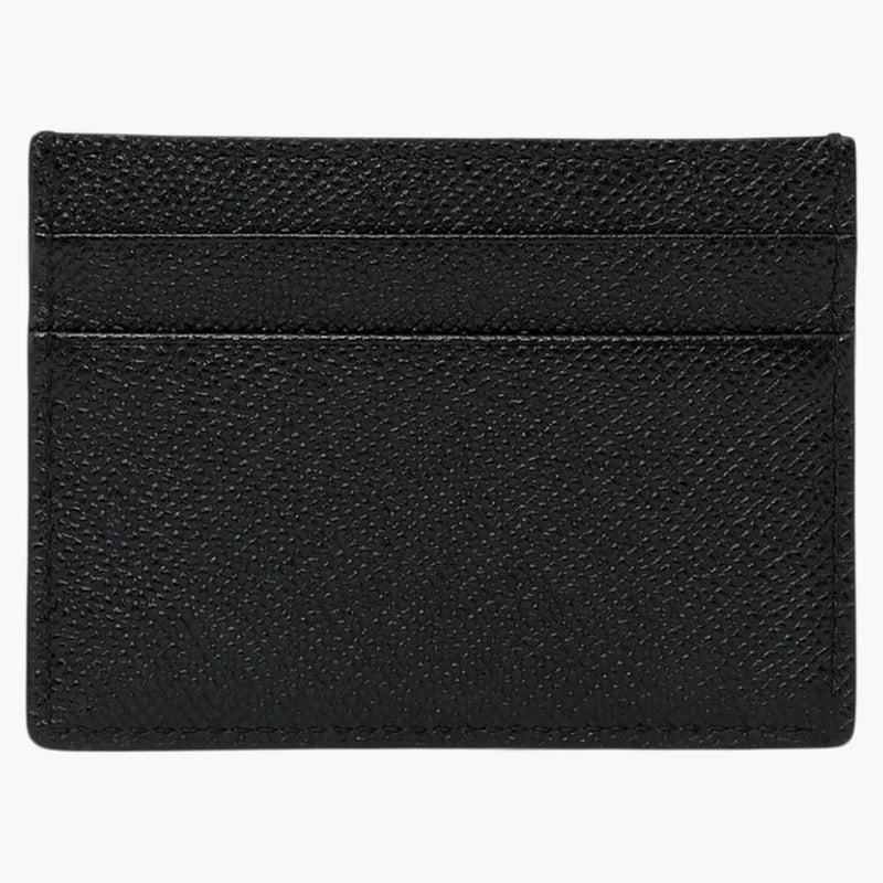 Burberry Grainy Leather Tb Card Case Black/silver-tone