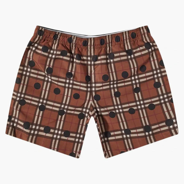 Burberry Guildes Polka Dot Check Shorts Dark Birch Brown