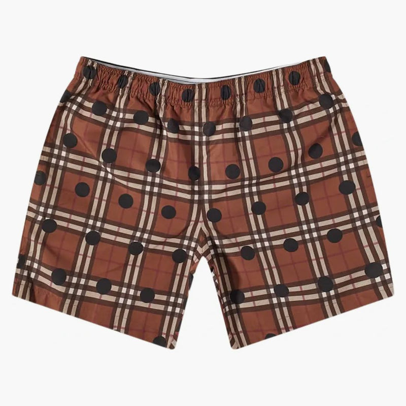 Burberry Guildes Polka Dot Check Shorts Dark Birch Brown