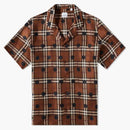 Burberry Havana Polka Dot Check Vacation Shirt Dark Birch Brown