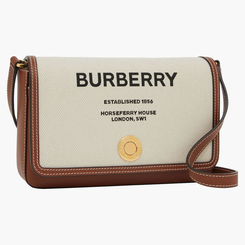 Burberry Horseferry Print Canvas och lädernot Bag Mini Natural/Tan