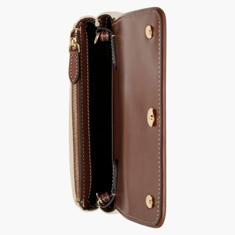 Burberry Horseferry Stampa in tela di cotone Crossbody Borsa Small Natural/Tan
