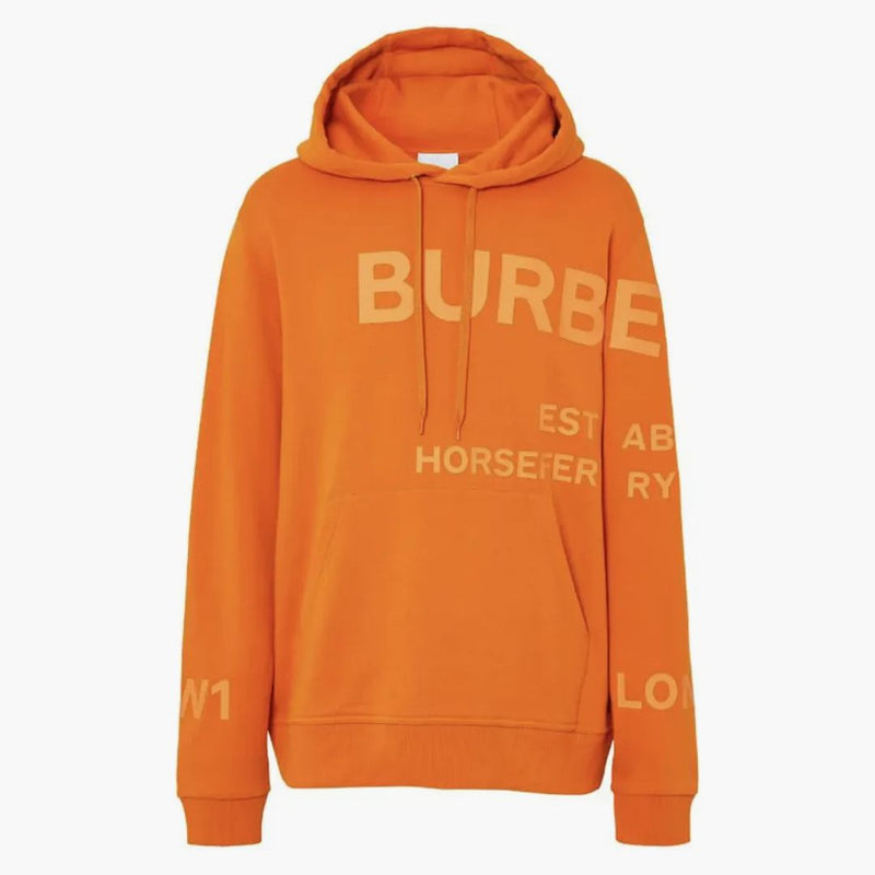 Burberry Horseferry-tryck bomulls hoodie orange