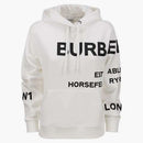 Burberry Horseferry Print bavlna nadměrná mikina bílá
