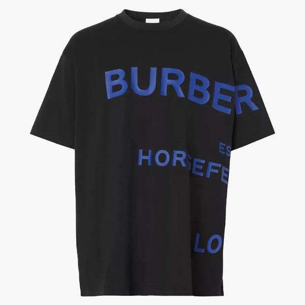 Burberry Horseferry Cotton Overszeze T-shirt Nero Blu