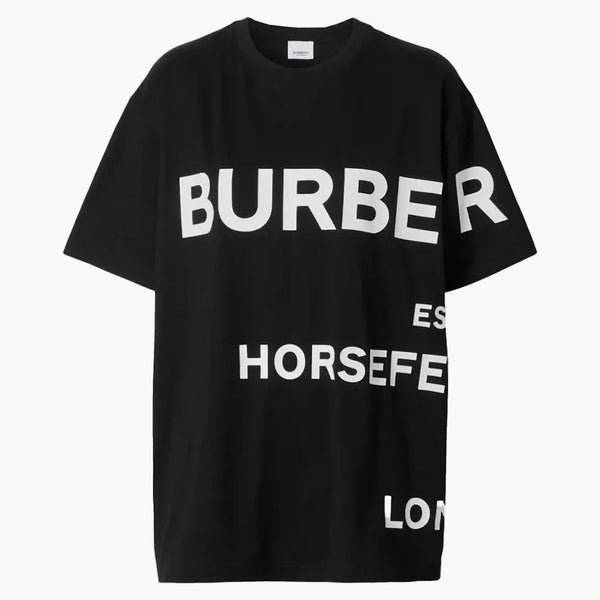 Burberry Horseferry Print Cotton Overdimensionerad t-shirt svart vit