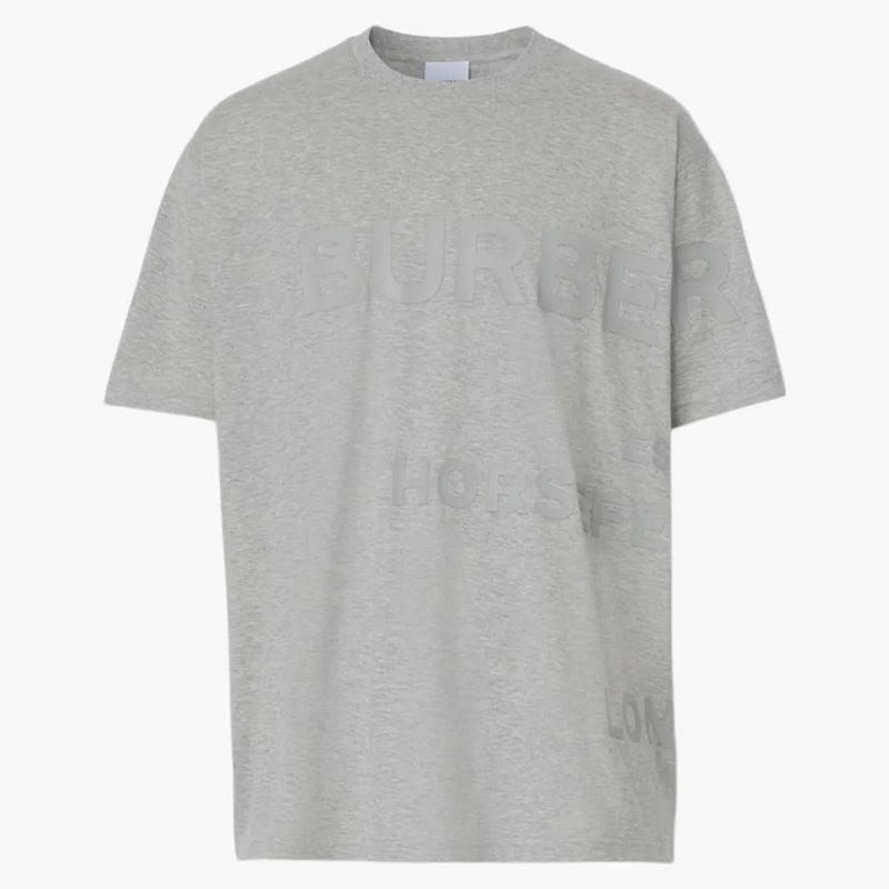 Burberry Horseferry Print Cotton Oversized T-Shirt Pale Gray Melange