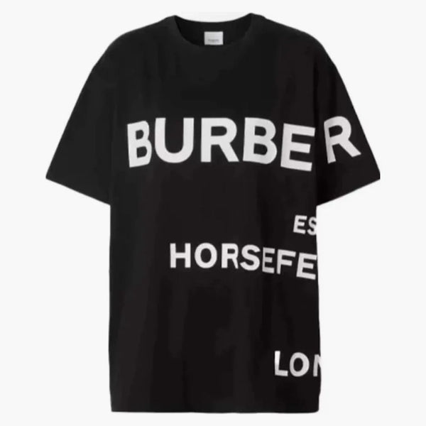 Burberry Horseferry Print Cotton T-shirt svart/vit