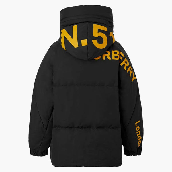 Burberry Horseferry Print Nylon Hooded Buffer Jacket Black/Yellow