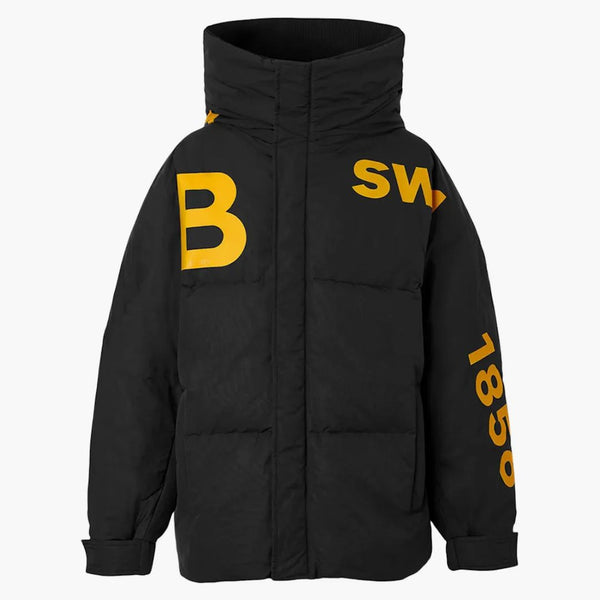 Burberry Horseferry Print Nylon Hooded Buffer Jacket Black/Yellow