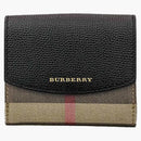 Burberry House Check Grainy Derby Luna Small Wallet Black / Beige