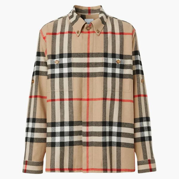 Burberry House Check Wool Cotton Shirt Archive Beige