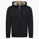 Burberry Hove Check Embroidery Logo Zip Hoodie Black