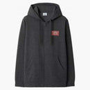 Logo Burberry Hove Print Zip Hoodie Dark Grey Melange
