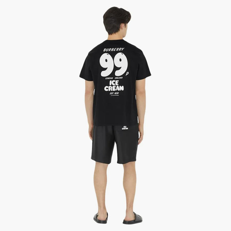 Burberry glass tryck bomull t-shirt svart