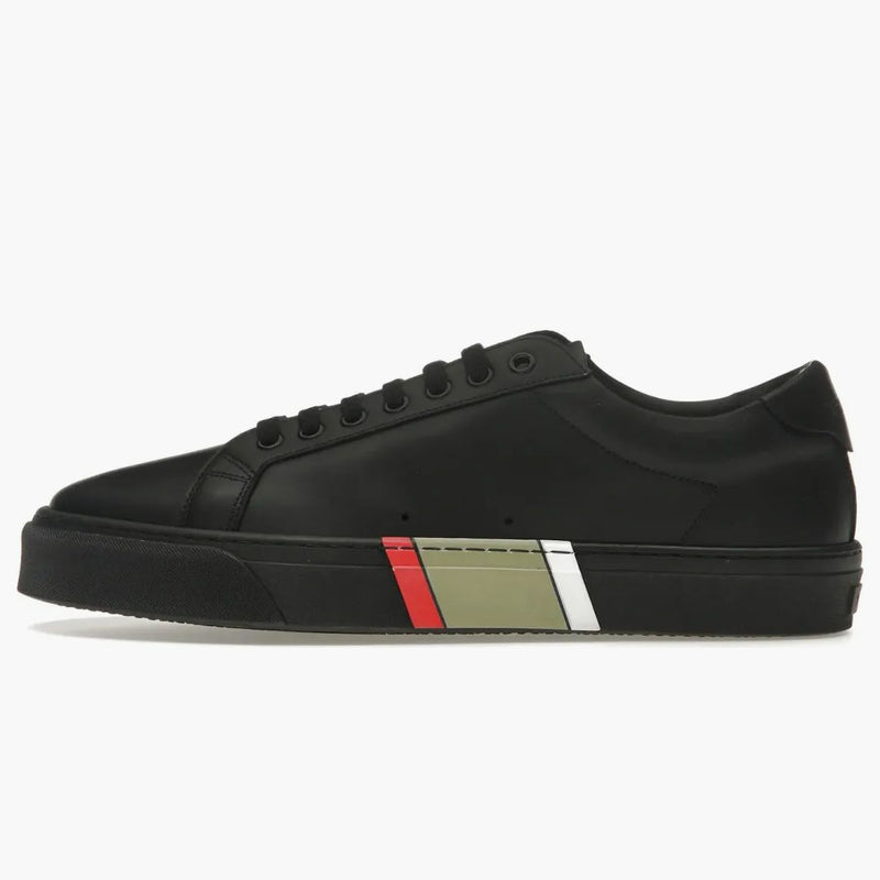 Burberry Icon Stripe Black Leather