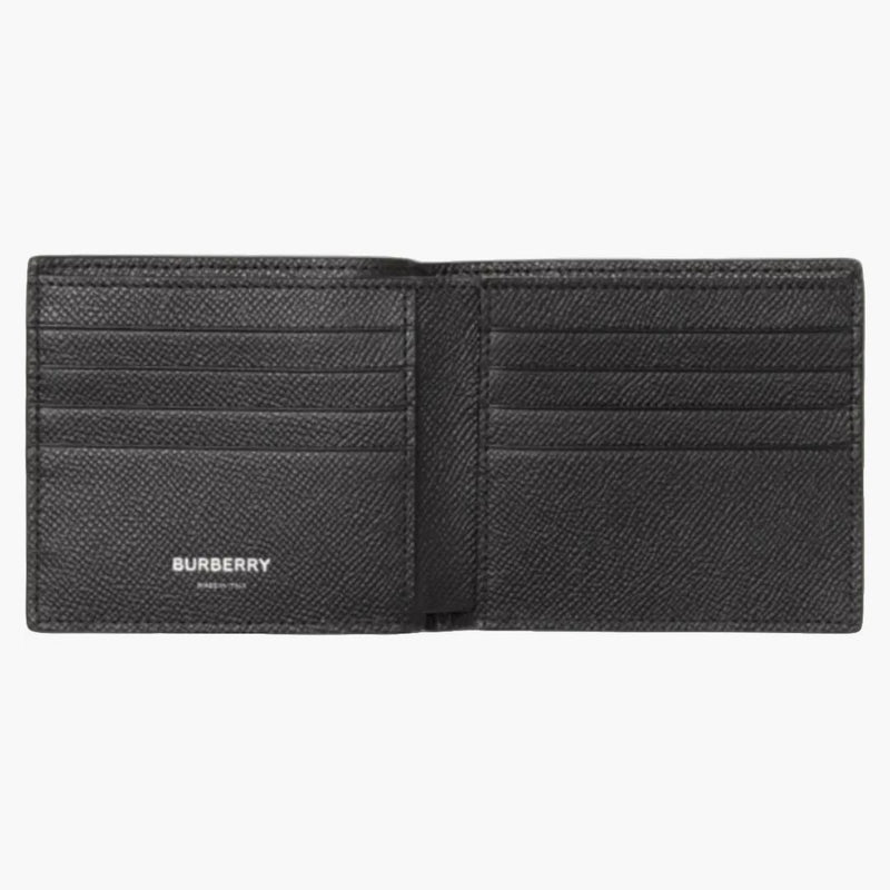 Burberry Icon Stripe Leather International Bifold Wallet Black