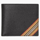Burberry Icon Stripe Leather International Bifold Wallet Black