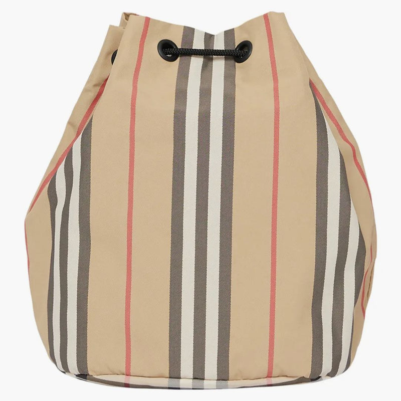 Burberry Icon Stripe Nylon Drawcord Pouch Archive Beige