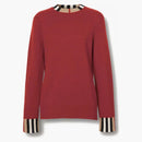 Burberry Icon Stripe Trim Cashmere Sweater Bright Red