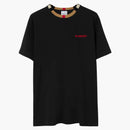 Burberry Icon Stripe Trim Cotton T-Shirt Black