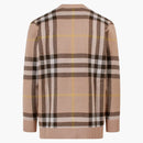 Burberry Iconic Check Motif Cashmere Cardigan Beige