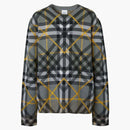 Burberry Layered Check Cotton Jacquard Jumper Grey