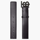 Burberry Leather TB Monogram Buckle Belt Black/Orange