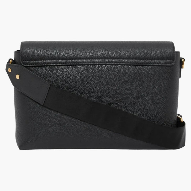 Burberry läder och vintage check anteckning crossbody väska svart
