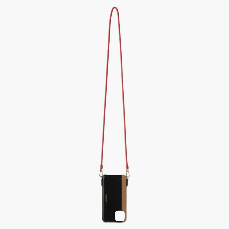 Burberry Leather Pro telefonní pouzdro s popruhem Black Tan