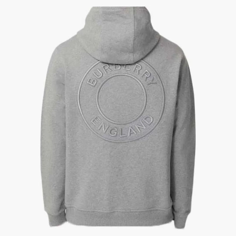 Burberry Letter Graphic Appliqué Hoodie Pale Grey Melange