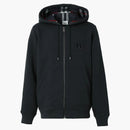 Burberry Letter Graphic Cotton Blend Zip Hoodie Navy