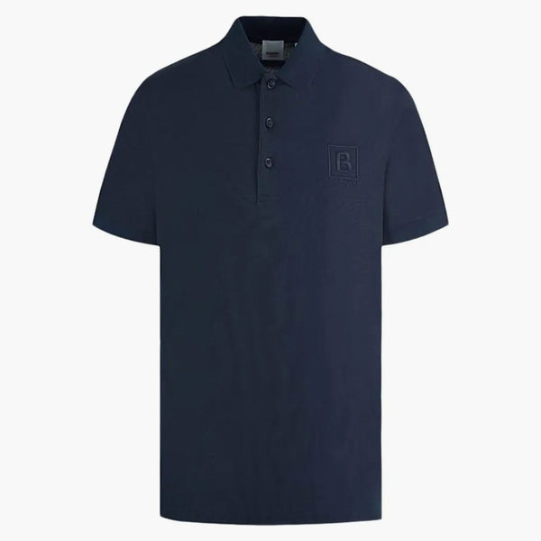 Burberry Letter Graphic Cotton Pique Polo Polo Navy