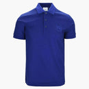 Burberry Letter Graphic Cotton Pique Polo Shirt Blue