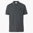 Burberry Letter Graphic Cotton Pique Polo Shirt Dark Grey