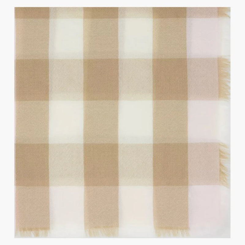 Burberry Lightweight Check Cashmere Scarf Alabaster