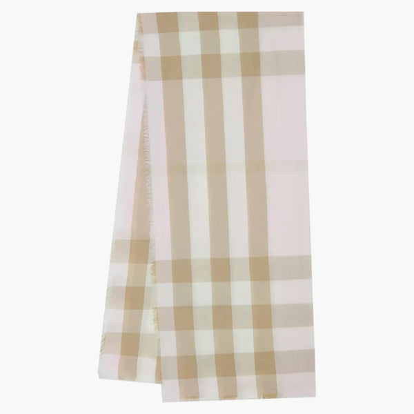 Burberry Lightweight Check Cashmere Scarf Alabaster