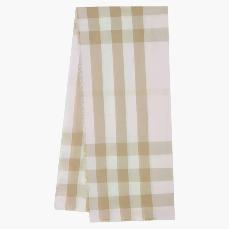 Burberry Lightweight Check Cashmere Scarf Alabaster