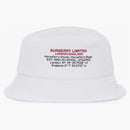 Burberry Location Print Cotton Bucket Hat White