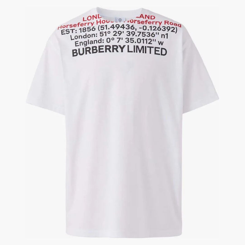 Burberry plats tryck t-shirt vit/svart/röd