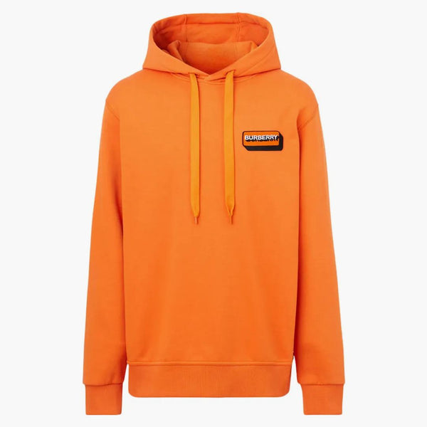 Burberry Logo Applique Cotton Hoodie Dark Orange/Orange